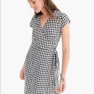 JCrew MIDI Wrap Dress in Gingham